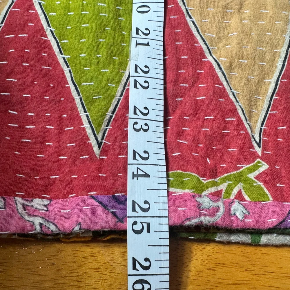 Kantha Shoulder Bag Lightweight Snap Closure
